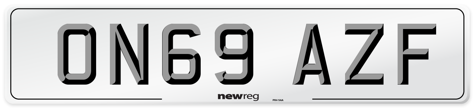 ON69 AZF Number Plate from New Reg